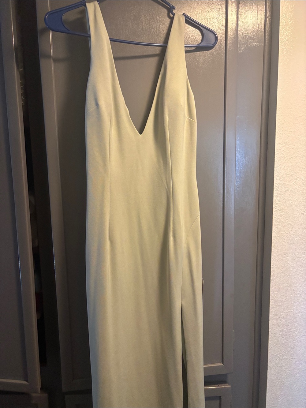 Katie May Sleeveless V-Neck Maxi Dress in Light Sage